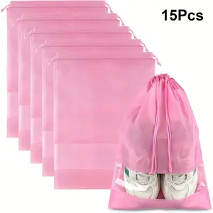 5/10/15 pack non-woven shoe bag with drawstring, portable dustproof and waterproof travel shoe cover, multifunctional storage bag, suitable for men's and women's home storage and organizing supplies Shoes bag