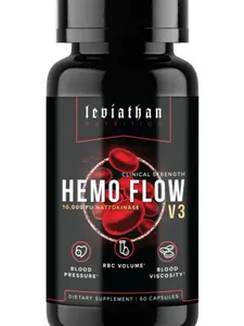 Leviathan Nutrition Hemo Flow | Blood Pressure & Heart Health Supplement- Hematocrit, and Blood Viscosity Supplement with Vitamin C & Black Pepper Extract (60 Capsules)
