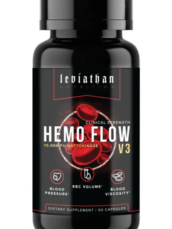 Leviathan Nutrition Hemo Flow | Blood Pressure & Heart Health Supplement- Hematocrit, and Blood Viscosity Supplement with Vitamin C & Black Pepper Extract (60 Capsules)