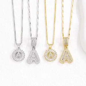 BIGWIG Letter Pendant Necklace — Featuring Zircon Inlay and Full "Iced-Out" Diamond Embellishment. An Elegant, Stylish, and Versatile Accessory. This Sparkling, Exquisite Two-Piece Set is Perfect for Women and Teenagers