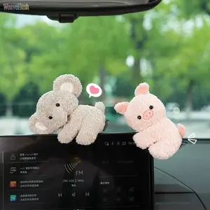 Cute PU Leather Mini Size Decompression Doll - Car Decor, Adorable Charm Ornament for Car Central Control Screen/Dashboard, Stress Relief Figurine for Computer Monitor/Desk (Indoor Leisure Recreation Accessory),summervibes