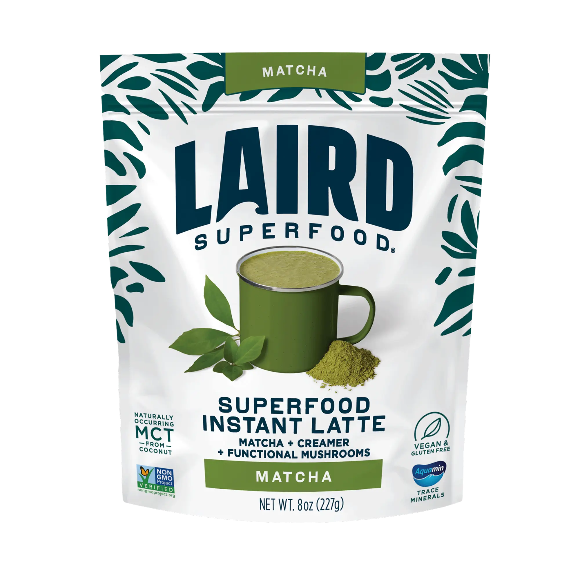 Laird Superfood Matcha Instant Latte with Adaptogens - Healthy Energy Tea Beverage Rich in Vitamin C & Antioxidants