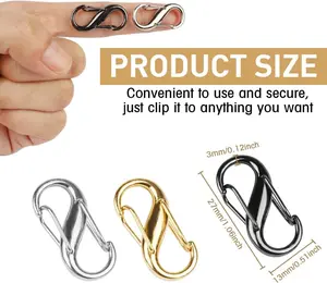 9 PCS Zipper Lock Clips, 3 Colors Zippers Locks Anti Theft Deterrent, Carabiner Pull Replacement Clip Dual Opening Backpack Purse Pickpocket Protection Accessories for Camping Travel to Keep Closed