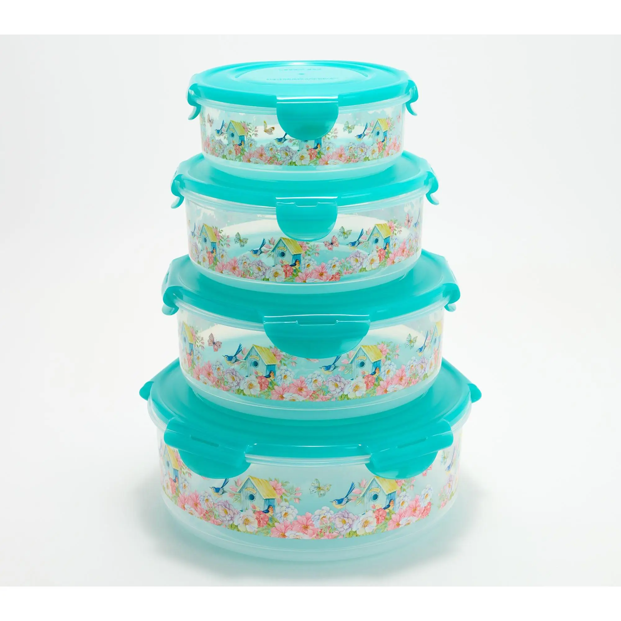 LocknLock 4-Piece Nestable Spring Printed Canisters