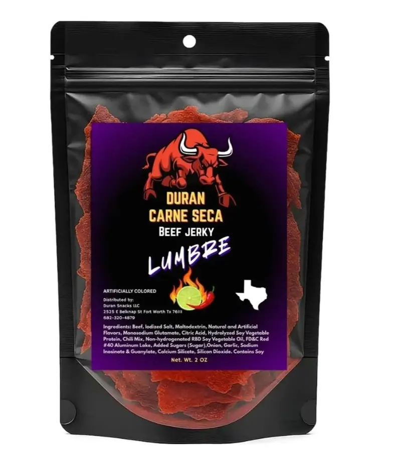 Tizon Lumbre Carne Seca - Spicy Fuego Beef Jerky Snack, Premium Mexican-Style Dried Beef, 2oz Resealable Pouch, No Added Hormones, USA Made