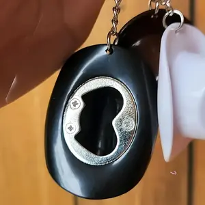 Western Cowboy Hat-Shaped Metal Bottle Opener Keychain - Country Style Beer Cap Opener with Key Ring, Portable and Durable Men's Pocket Accessory, Cowboy Accessories, Ideal Gift for Outdoor Parties, Camping, and Ranch Life