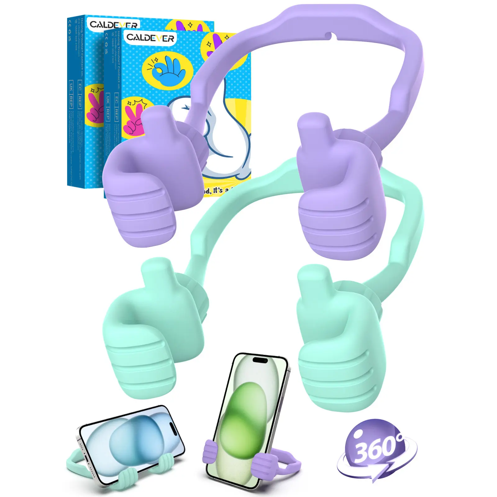 Gifts for Teens Boys Girls Adults Mothers Day: Thumbs Up Lazy Phone Stand Cell Phone Holder for Desk Kids Teenage Tween Men Women Stocking Stuffers Funny Cool Gadget Birthday Ideas Wife Mom Gifts