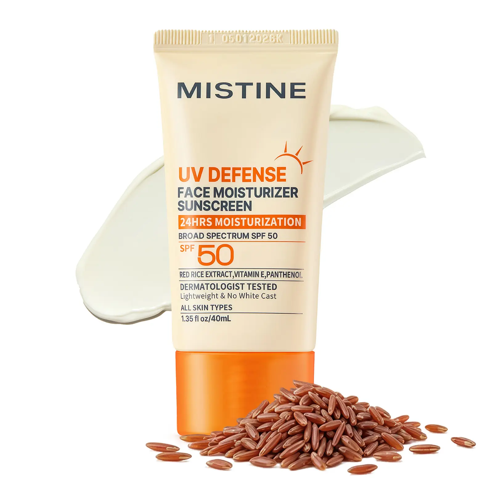 【NEW】【MISTINE Official】UV Face Moisturizing Cream SPF50 | Broad-Spectrum Protection | Lightweight, No White Cast | 2-in-1 Moisturizer + SPF Care | 24H Hydration for Glowing, Dewy Skin | #TikTokSpringGlowUp
