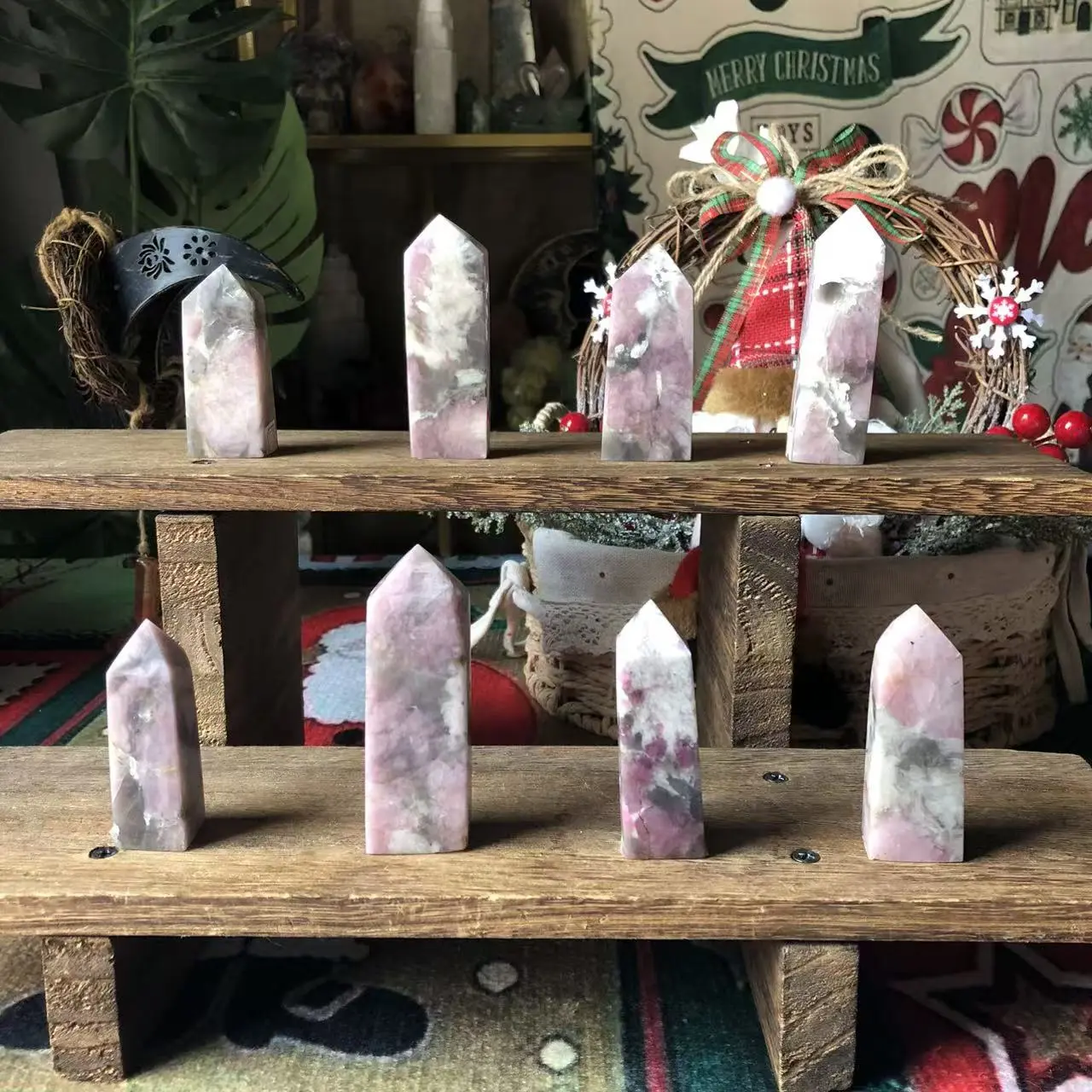Natural Crystal Pink tourmaline Tower Collection