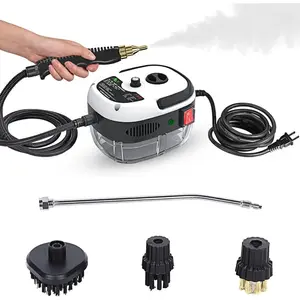 Handheld Steam Cleaner, 2500W High Temperature Pressurized Steam Cleaner for Home Use, Fast Heating, Portable Steamer Cleaning Machine with 3 Brush Heads for Kitchen, Car Detailing