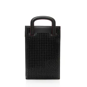 Pre-owned christian louboutin Leather Clutches & Wristlets Spiked Trictrac Portfolio Top Handle