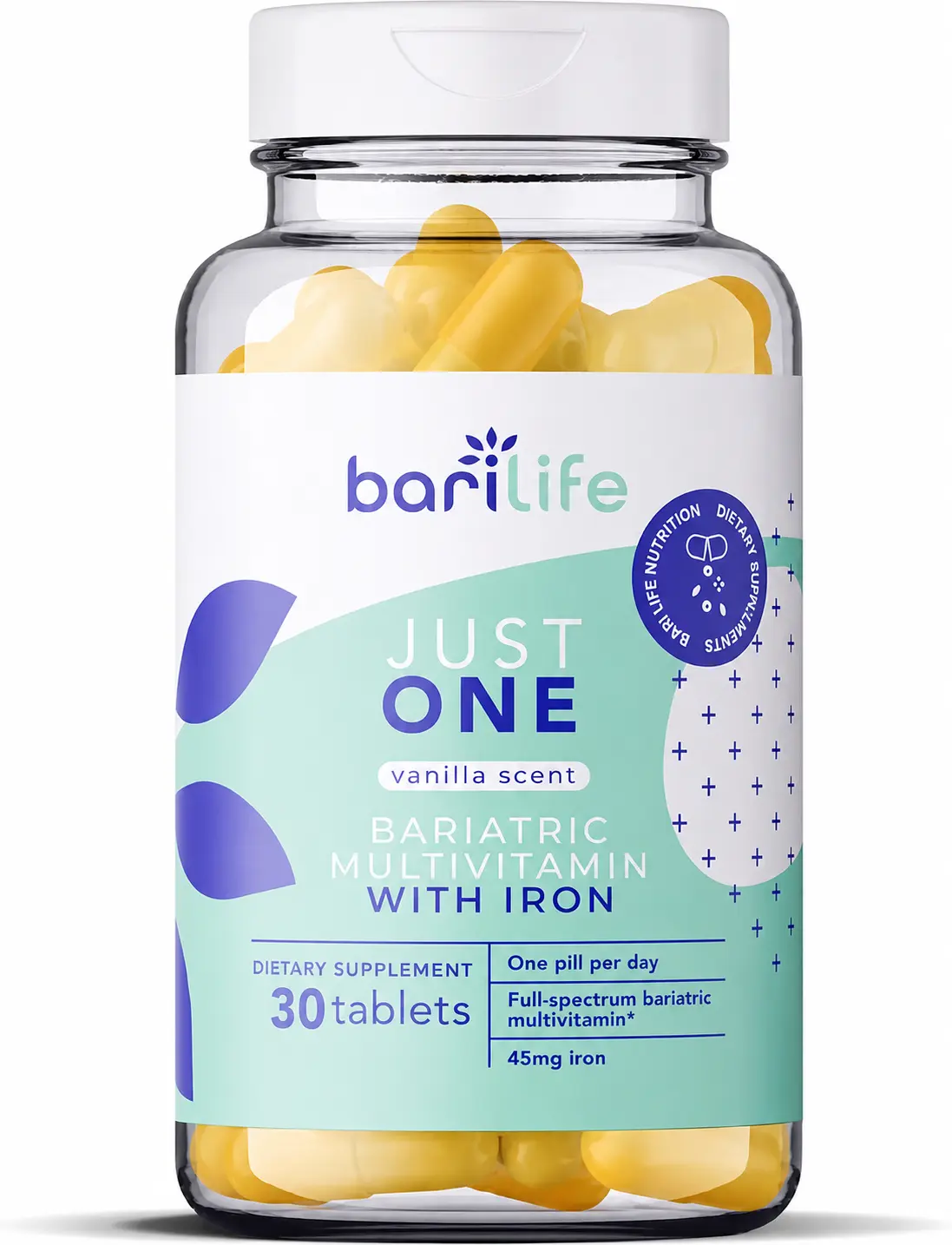Once Daily Bariatric Multivitamin with Iron - 1 Tablet per Day, 30-Count Bottle