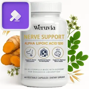 Peripheral Neuropathy Nerve Support Vitamin Capsules, 1,200mg Alpha Lipoic Acid (ALA) Multi-Ingredient Dietary Supplement with Benfotiamine, L-Carnitine & Turmeric, Capsules Vitamins Supplements ($1 AUCTIONS PULLS!), Multi-Ingredient Vitamins Supplements