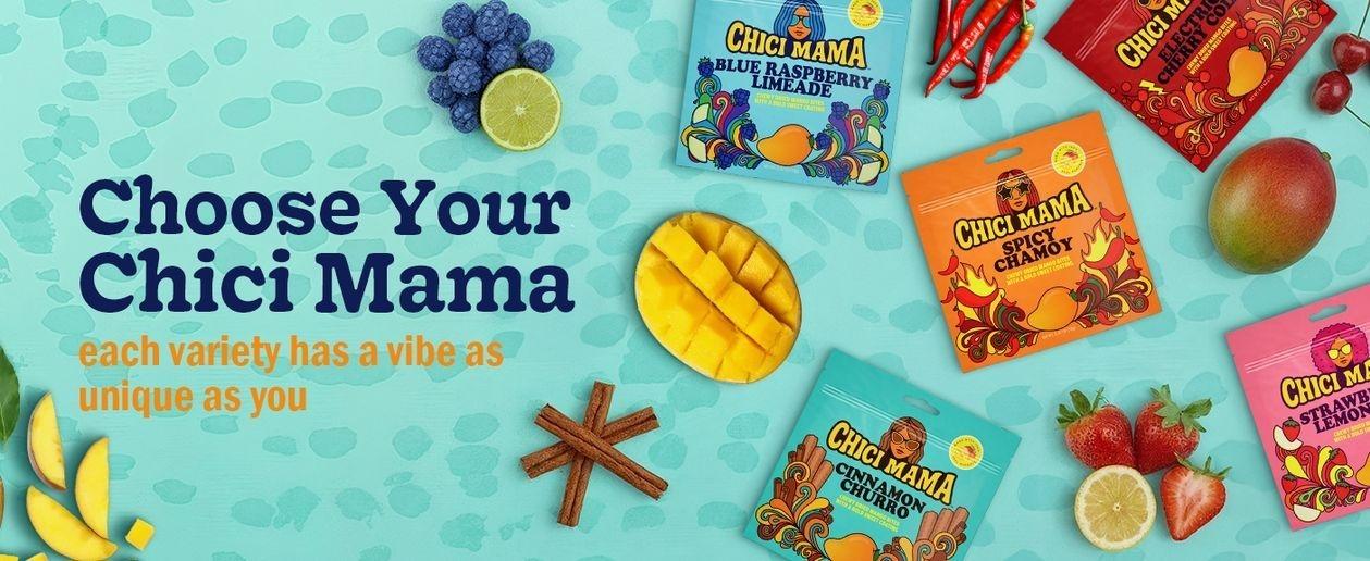 Chici Mama Spicy Chamoy Mango Bites – Made with Real Mango | Chewy, Juicy Candy-Alternative Treat | No Artificial Colors, Flavors, or Sweeteners | Gluten-Free, Naturally Vegan & Free of Major Allergens | Better-For-You Snack | 2 Pack - 70g