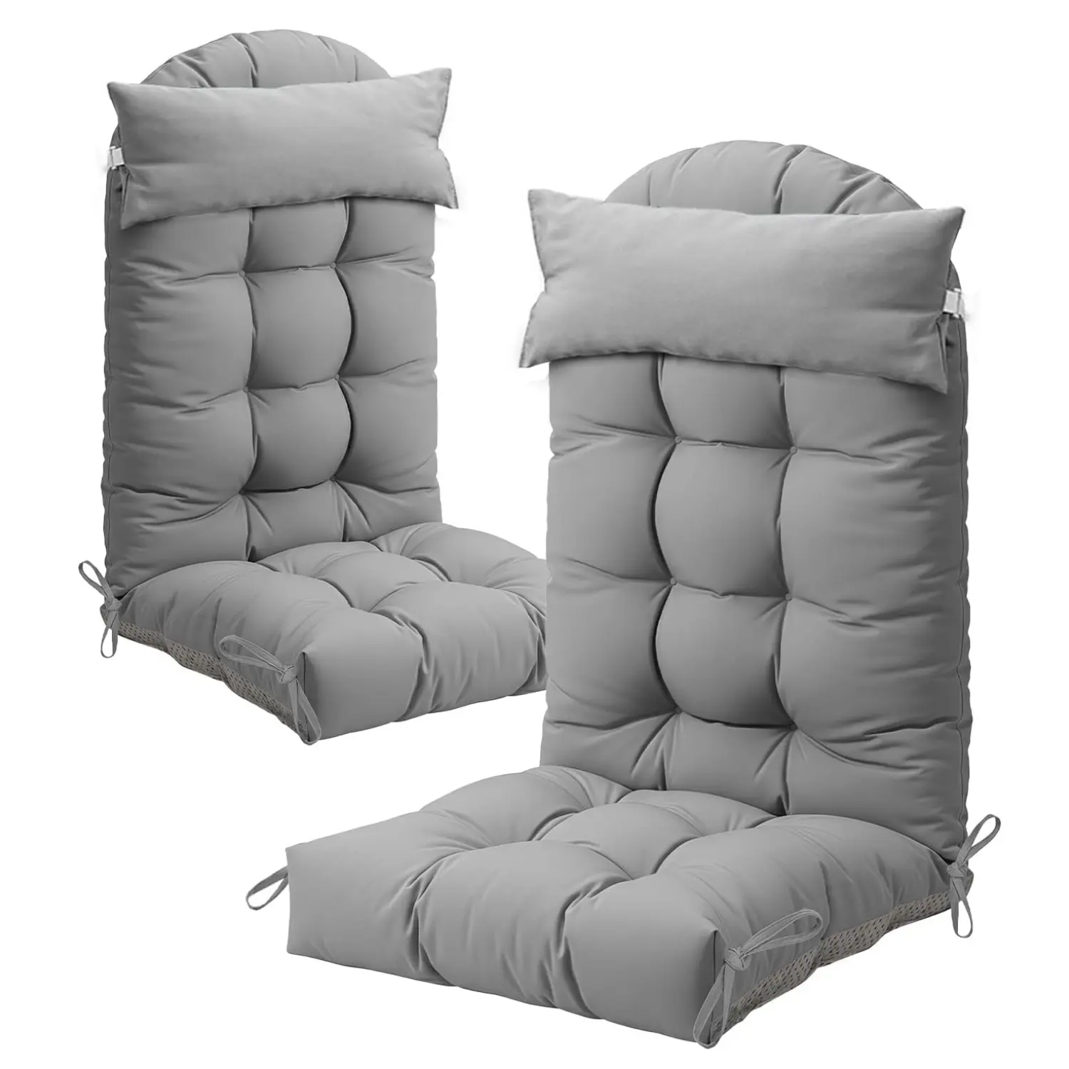 NAVINE Adirondack Chair Cushion Set With Headrest,  Thickened Rocking Chair Cushion,48.5×20.8×5.15 Inches, High Back Patio Cushions with Ties, Waterproof & UV-Protected, for Indoor and Outdoor,, Chair Cushions For Outdoor Furniture, Outdoor Lounge Chair C