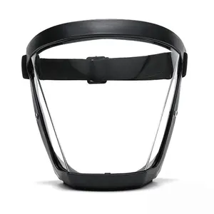 Transparent Face Mask Anti-Fog Outdoor Full Protection Face Shield HD Clear Mask Replace Safety Glasses (Black)
