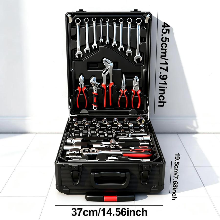 899-Piece Tool Set - High-Capacity Portable Metal Tool Case,Wheeled Mobile Tool Cabinet, and 4-Tier Aluminum Alloy Storage Unit- A Complete Kit for Mechanical Repair & Home Maintenance - ThePerfect Father's Day Gift 899-Piece Tool Set - High-Capacity Portable Metal Tool Case,Wheeled Mobile Tool Cabinet, and 4-Tier Aluminum Alloy Storage Unit- A Complete Kit for Mechanical Repair & Home Maintenance - ThePerfect Father's Day Gift