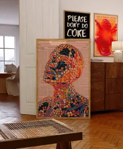 Trippy Newspaper Art Print: 70s Psychedelic Gradient Poster