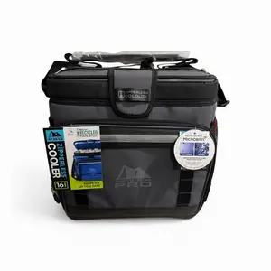 Arctic Zone Titan Deep Freeze Zipperless Cooler 16 Can Insulated Lunch Bag Hardbody Leak Proof Ice Cooler with SmartBin Divider & Microban Protection