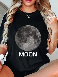 100% Cotton Solar System Earth Moon Outer Space T-Shirt