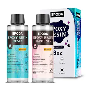 Epoxy Resin, 8OZ Epoxy Resin Crystal Clear, Not-Yellowing No-Bubble, Self Leveling Easy-Pour Easy Mix 1:1 Casting Kit & Coating for DIY Jewelry Making, Art Resina Clear Crafts, Molds, River Tables