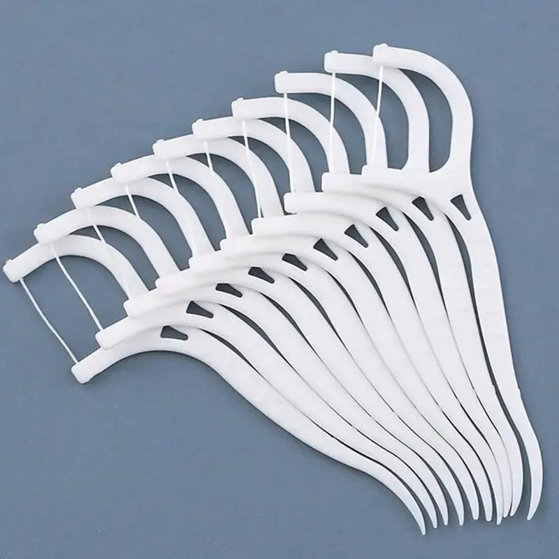 100pcs Disposable Dental Floss, High Toughness Dental Floss Picks for Home & Travel, Thin Thread Tooth Flosses Teeth Cleaning Floss Sticks, Interdental Flosser, Oral Health Dental Care Products, Oral Hygiene Products