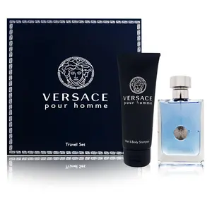 Versace Pour Homme for Men 2-Piece Travel Set (3.4 Ounce Eau de Toilette Spray + 3.4 Ounce Hair And Body Shampoo)