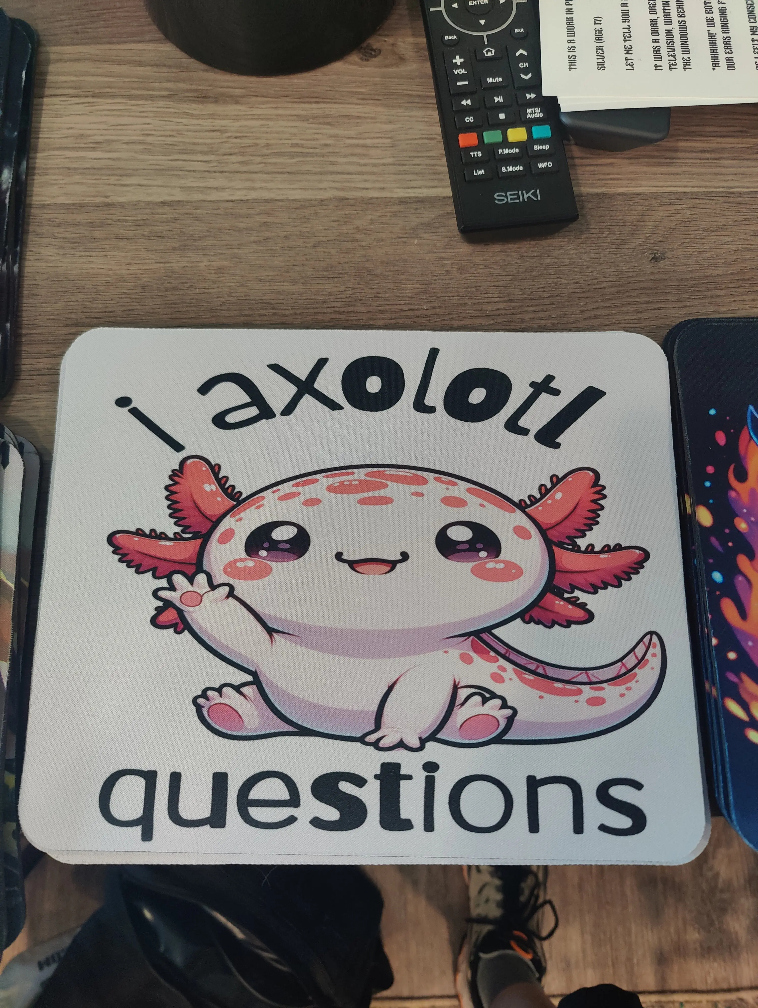 Axolotl Mousepad - Handmade Gaming Accessory | Cute Sublimated Mouse Pad