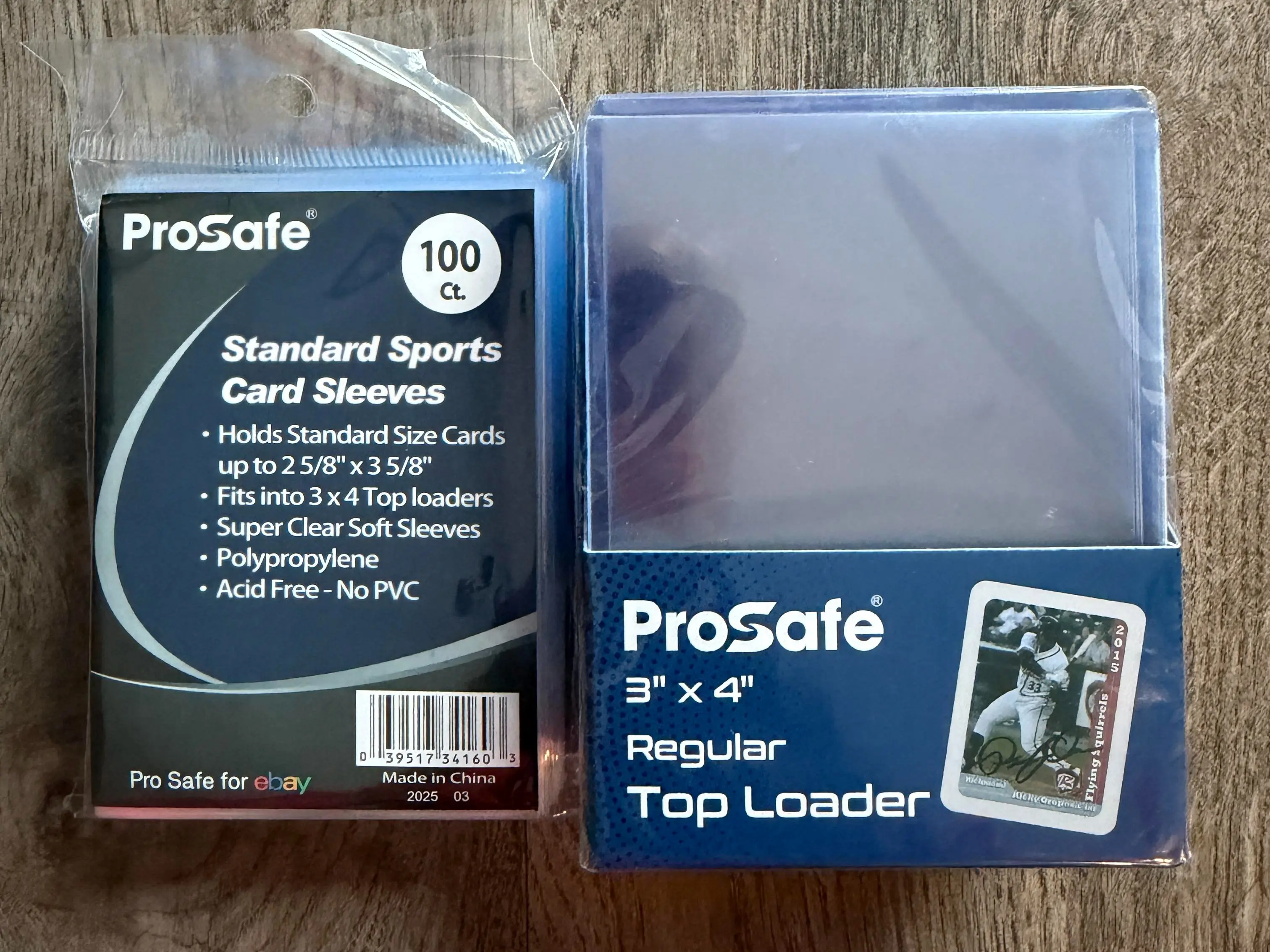 100 ProSafe Card Sleeves + 25 Regular Top Loaders Combo Pack for Sports Trading Cards