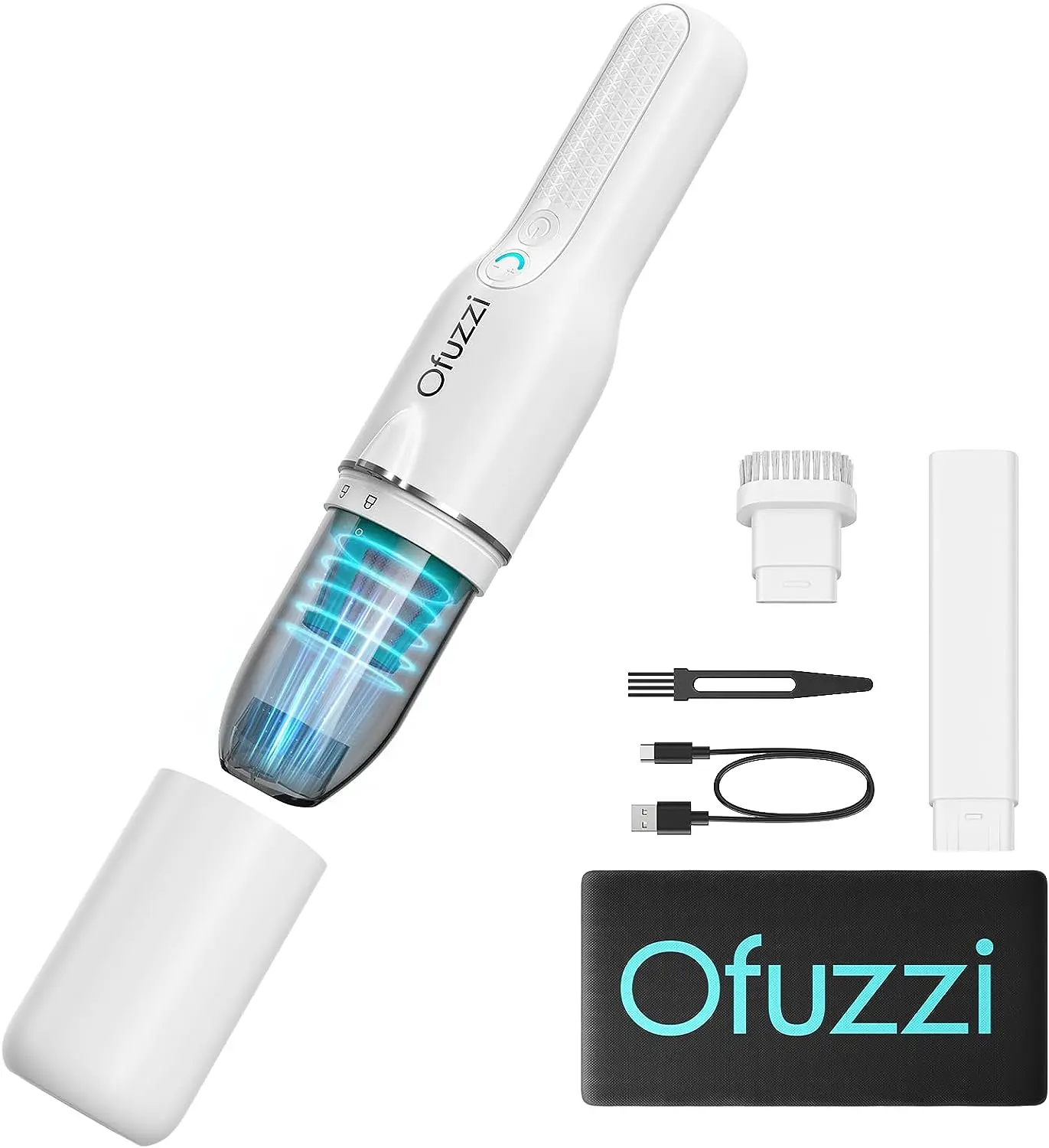 Ofuzzi Slim H7 Pro Cordless Handheld Vacuum - 1.0LB, 27AW/11kPa, LED Lights, Fast Charging, Battery Powered, Ideal for Car Interior Cleaning, Cordless Vacuums