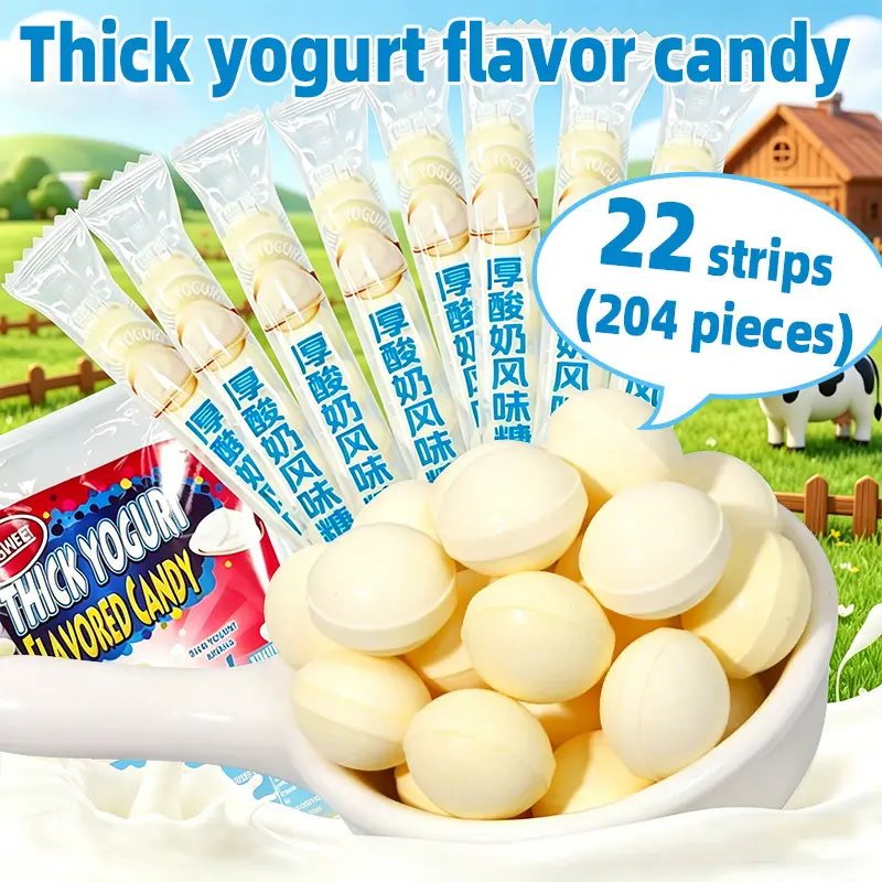 Thick Yogurt Flavored Candy, Rich Creamy Yogurt Hard Candy, Individually Wrapped Sweet & Creamy Milk Candy Treats for Snacks, Kids, Parties, Candy Buffet,  Office Snacks & Holiday Gifts