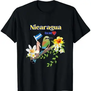 Nicaragua En Mi Corazon Patriotic Signs T-Shirt