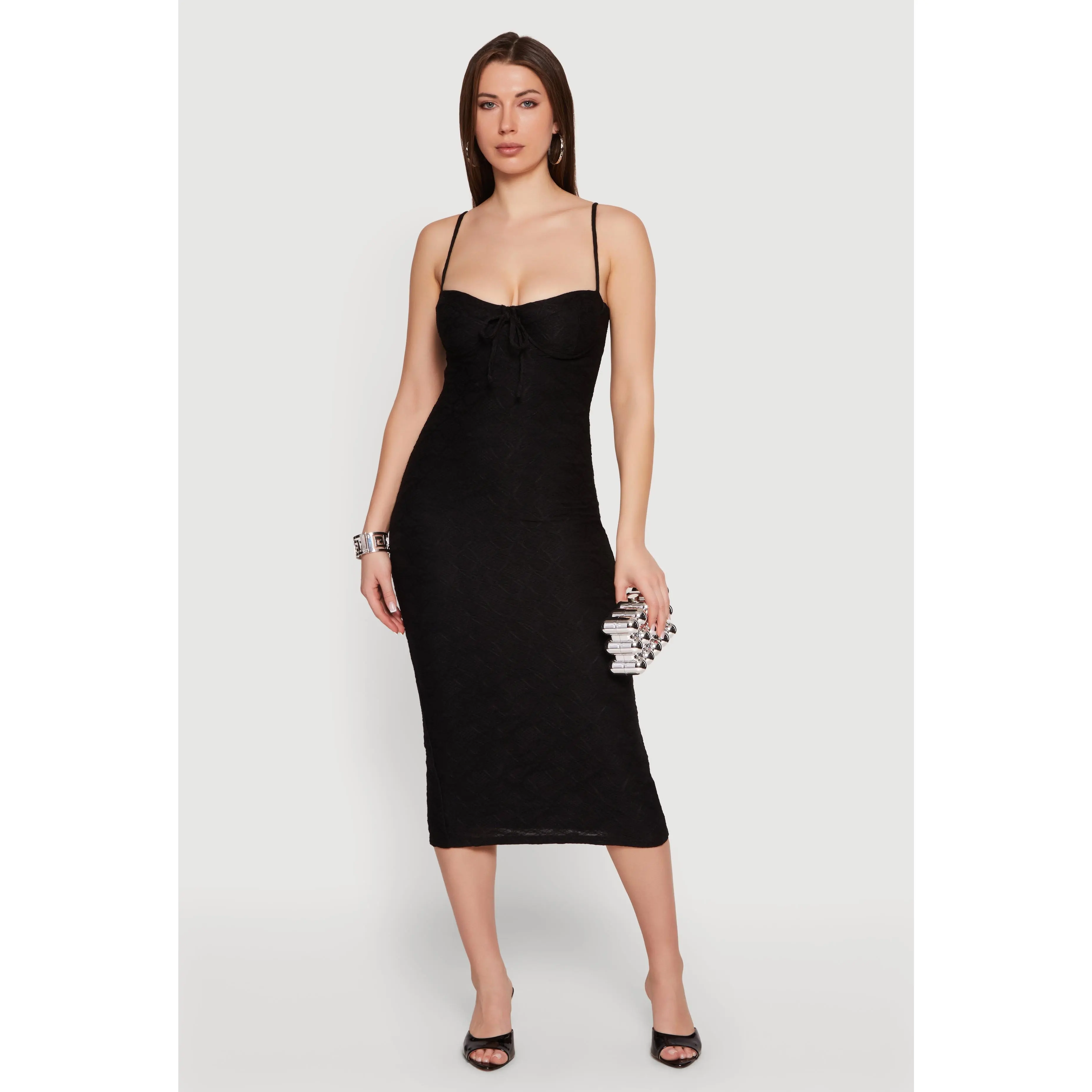 Sleeveless Tie Front Sweetheart Bustier Dress