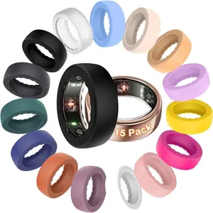 15 Pack Ring Cover Compatible with Oura Ring Gen 4/4 Ceramic,Gen 3 Horizon/Heritage, Anti-Scratch Elastic   Ring Protector Case for Men Women Working Out Gym