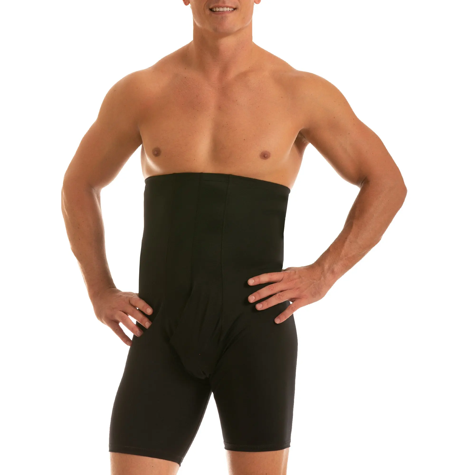 INSTA SLIM Men’s Compression Hi-Waist Undershorts MS20031 – Pull-On Support Undershorts with 4-Way Stretch, Smooth Fit Under Clothing, Comfortable Everyday Wear, Made in USA