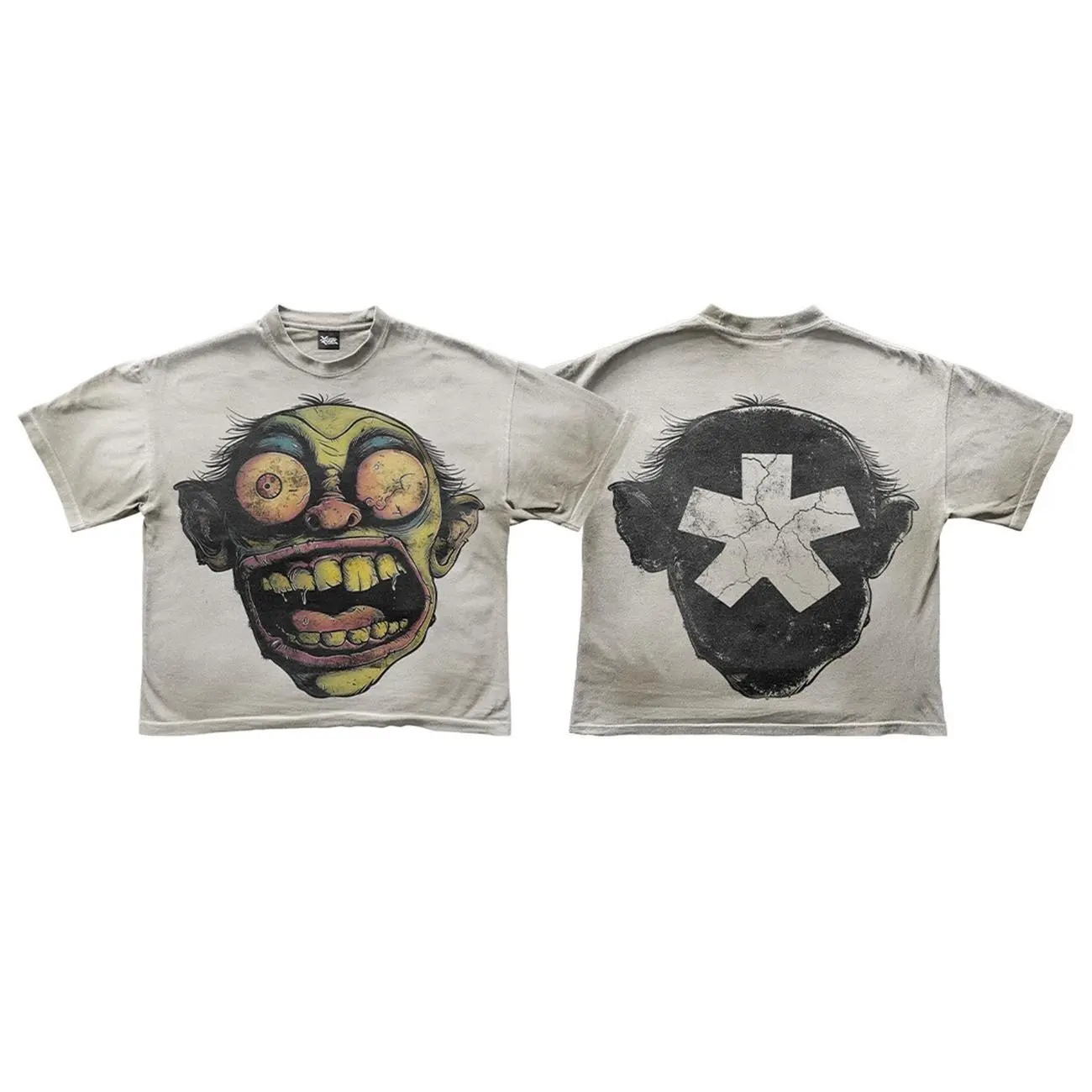 Y2K Graphic Hysterical Goblin Printed Oversized Tshirt