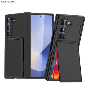 for Samsung Galaxy Z Fold 7, Fold 6 Protective Case, with Card Holder(2 Cards)[Kickstand] [Hinge Protection] Military Grade Drop Protection Shockproof, Case for Samsung Galaxy Z Fold7 Accessories