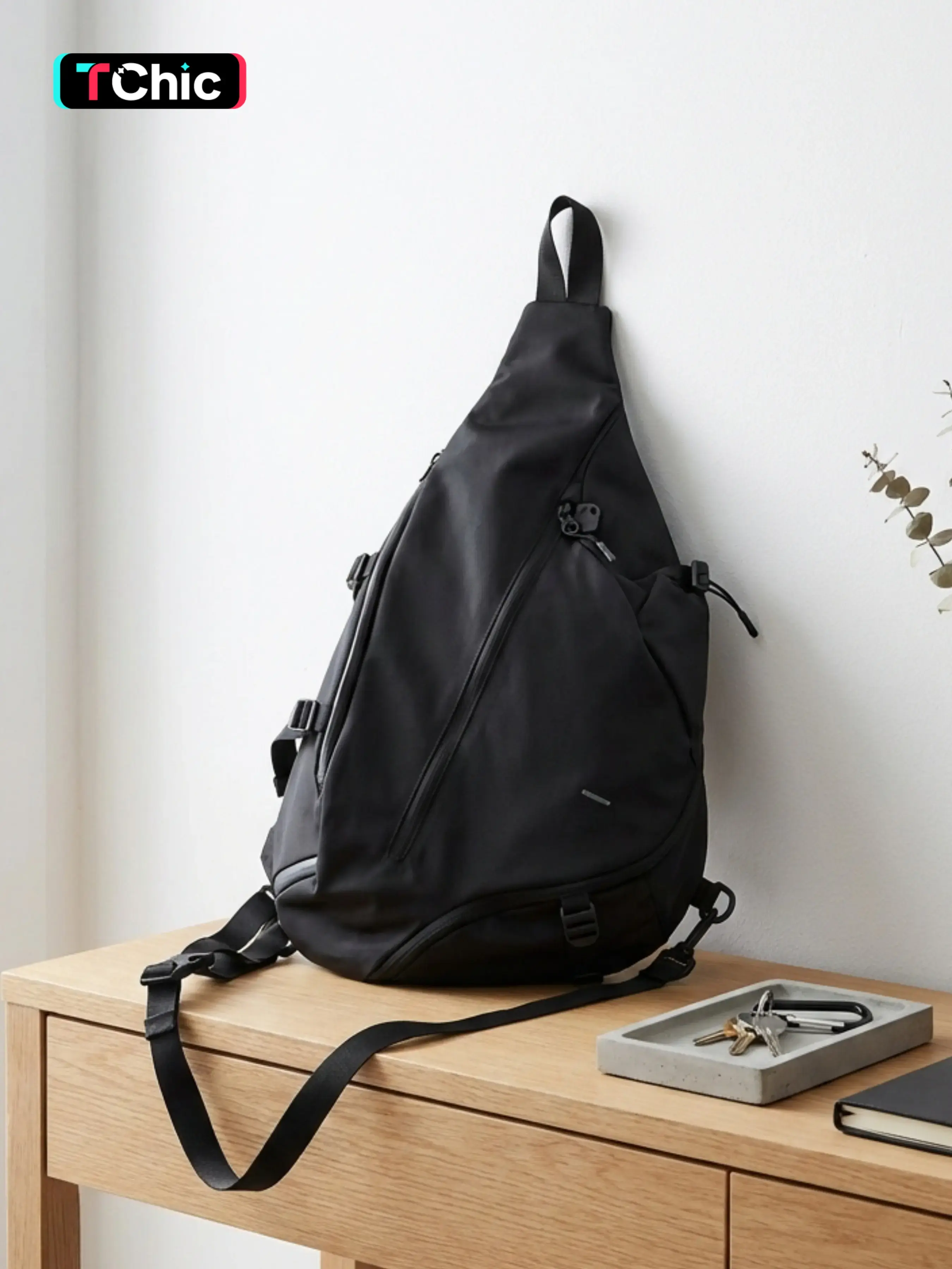 Men's Large Capacity Chest Pack, Casual Street Style Travel Zipper Shoulder Bag, Nylon Waist Pouch, Business Casual Gift Creative, Multifunctional Casual Crossbody Bags, Adjustable Strap Bag, Casual Fashion Bag