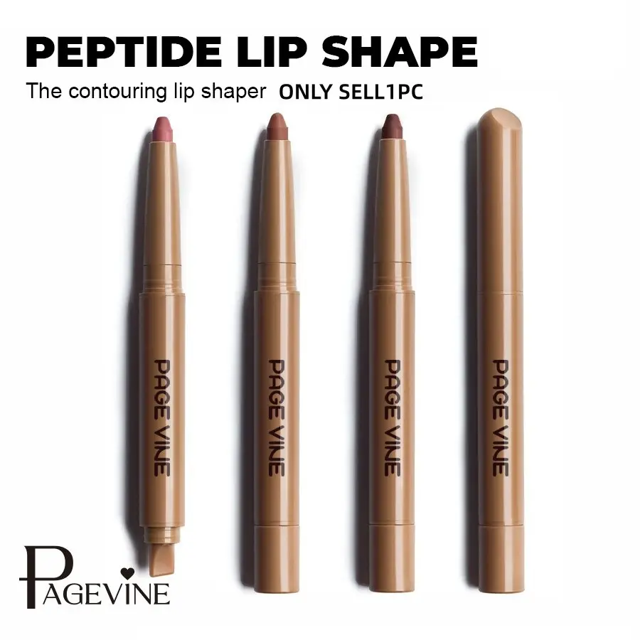 PAGE VINE Peptide Contouring Lip Shaper, Multi-Color Single-Ended Lip Liner Pen, Long-Lasting Plump Lip Liner for Daily & Dating, Lip Pencil, Makeup Lipliner, Cosmetic #LipLinerPen #LipShaper #ContouringLipPen #PlumpLipLiner