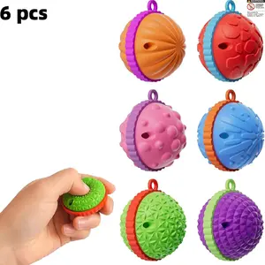Fidget Toys for Adults & Kids, 6pcs Textured Sensory Balls for Stress Relief, Anxiety Autism Adhd, Travel Essentials, School Prizes