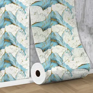 Marble self-adhesive wallpaper, 1 roll 15.75 * 118.11/23.62 * 118.11 inch marble pattern self-adhesive wallpaper - durable, oil resistant, easy to clean and cut, suitable for kitchen decoration, bathroom decoration, living room and bedroom decoration