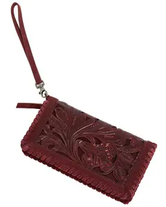 Shyanne Women's Naya Floral Tooled Whipstitch Wristlet Wallet - Saho25wt5-Cy