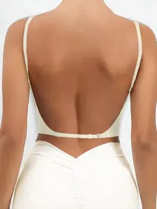 Women's Solid Color Wireless Backless Bra, Comfortable Breathable Multiway Bras for Daily Wear, Soft Lingerie for All Seasons