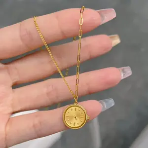 Senior sense watch clock necklace women's confession clock chic light luxury explosive golden clavicle chain