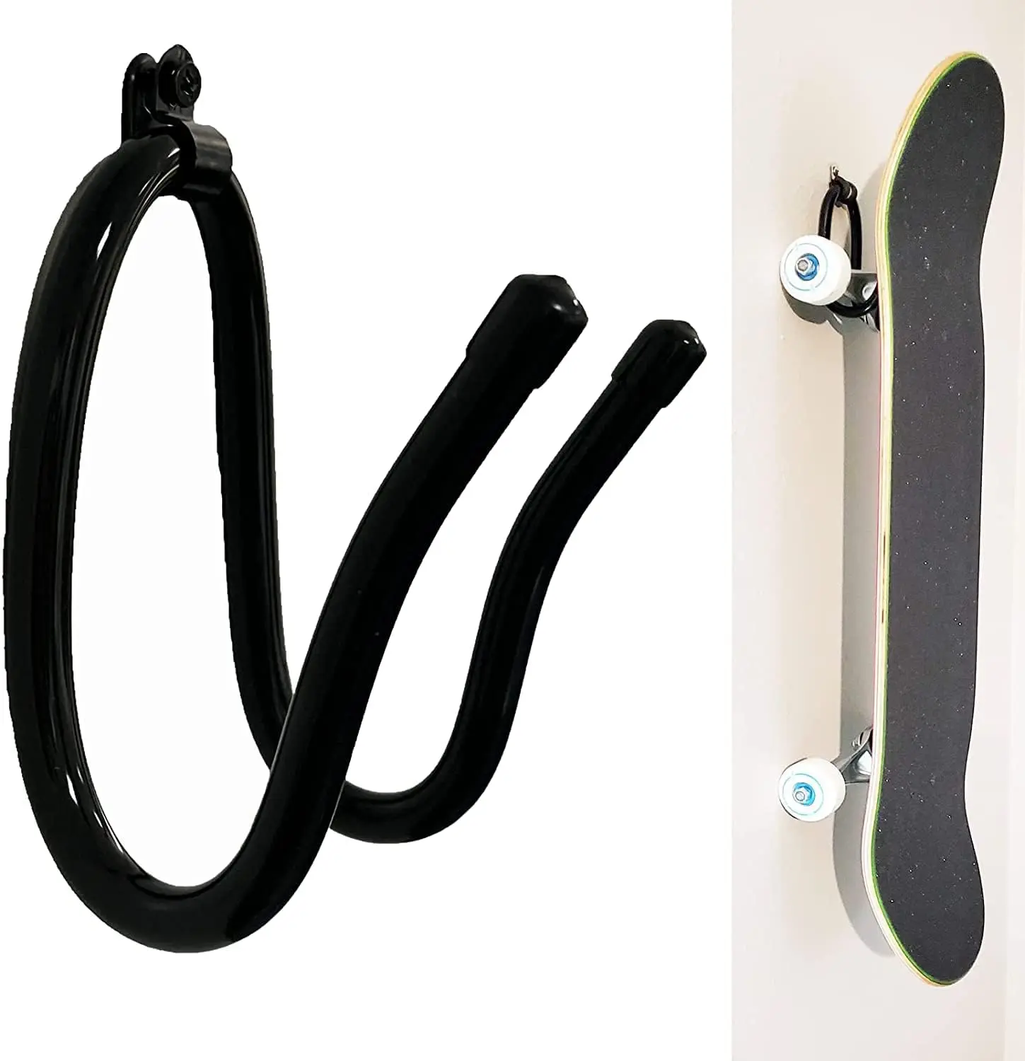 Skateboard Wall Hanger Wall Storage Display Skateboard Wall Rack Wall Mount - Store Horizontally or Vertically/Adjustable Size - Hold up to 20 KG. (40LBS) - W/Hardware - No Board Included