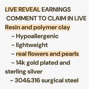 Live REVEAL - Comment Polymer Clay & Resin Earrings Hypoallergenic 14K Gold-Plated Posts Lightweight Elegant
