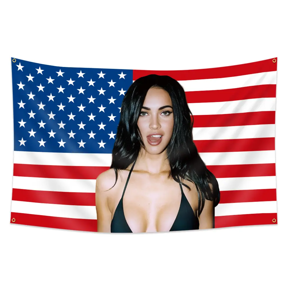 1pc, A Female Model Actresses 01 USA Flag Banner, 3x5ft (90*150cm), 4 Grommets, Single-Sided Printing, for Indoor, Outdoor, Activities, Dorm, Yard, Home, Garden, Bedroom, Man Cave, Party, Decoration