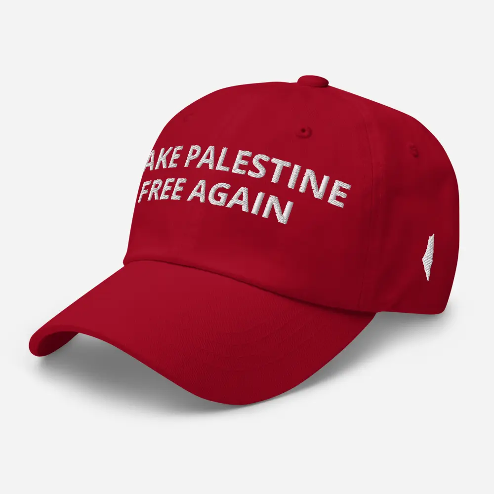 Make Palestine Free Again Hat | Red Embroidered Cap Palestine Flag & Map | Pro Palestine Hat | Arabic Heritage Gift | Solidarity Apparel