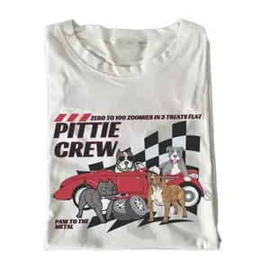 Pitbull Pit Crew T-shirt, Vintage Graphic Tee, Pitbull Tshirt, Unisex Crewneck T-Shirt - Medium, Short Sleeve, Casual Streetwear Printed Tee Menswear Top