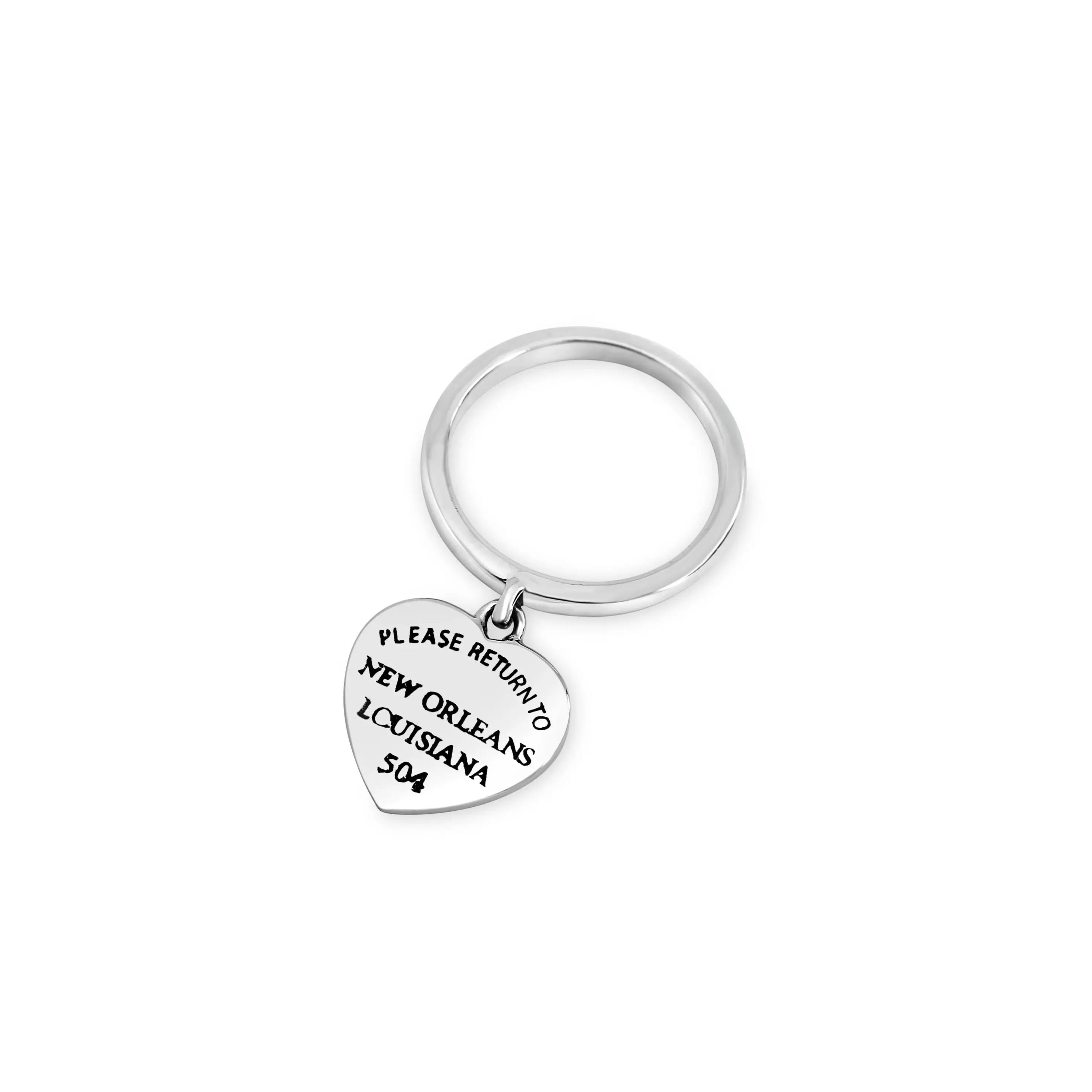 Please Return to New Orleans Heart Dangle Ring RETIRED
